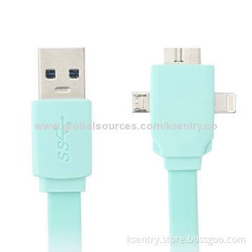 2014 New Design 3-in-1 Cable for Samsung Note 3, iPhone 5 and All Micro Connectors Mobile